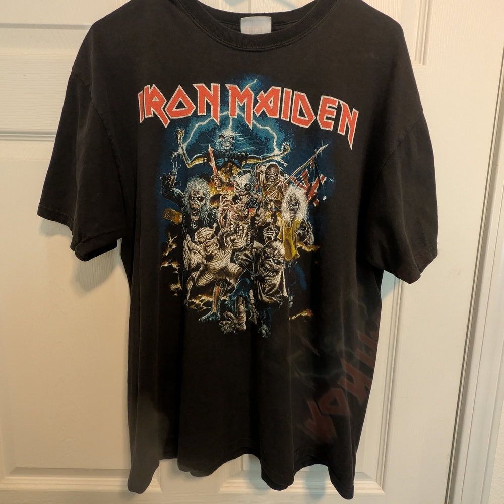 Hanes Black Iron Maiden Graphic Tee with Red Logo